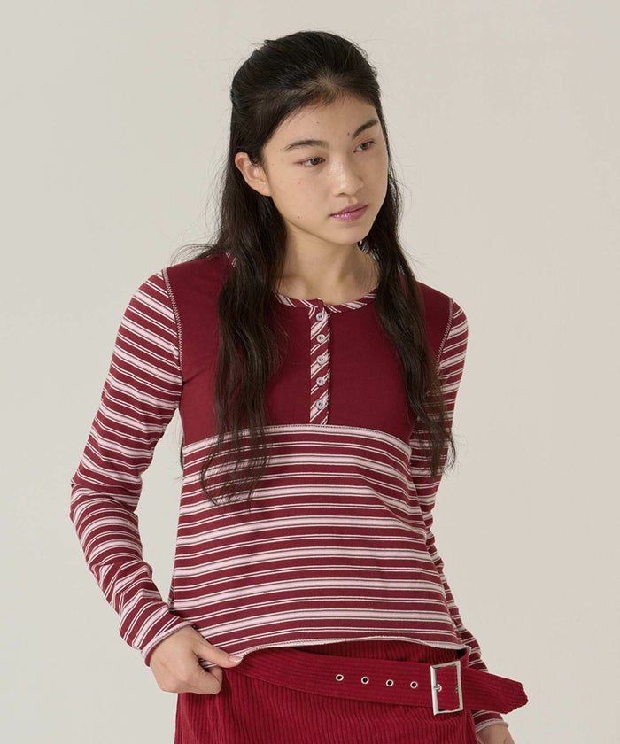 ボーダー/カットソー/ロンT/ヘンリー