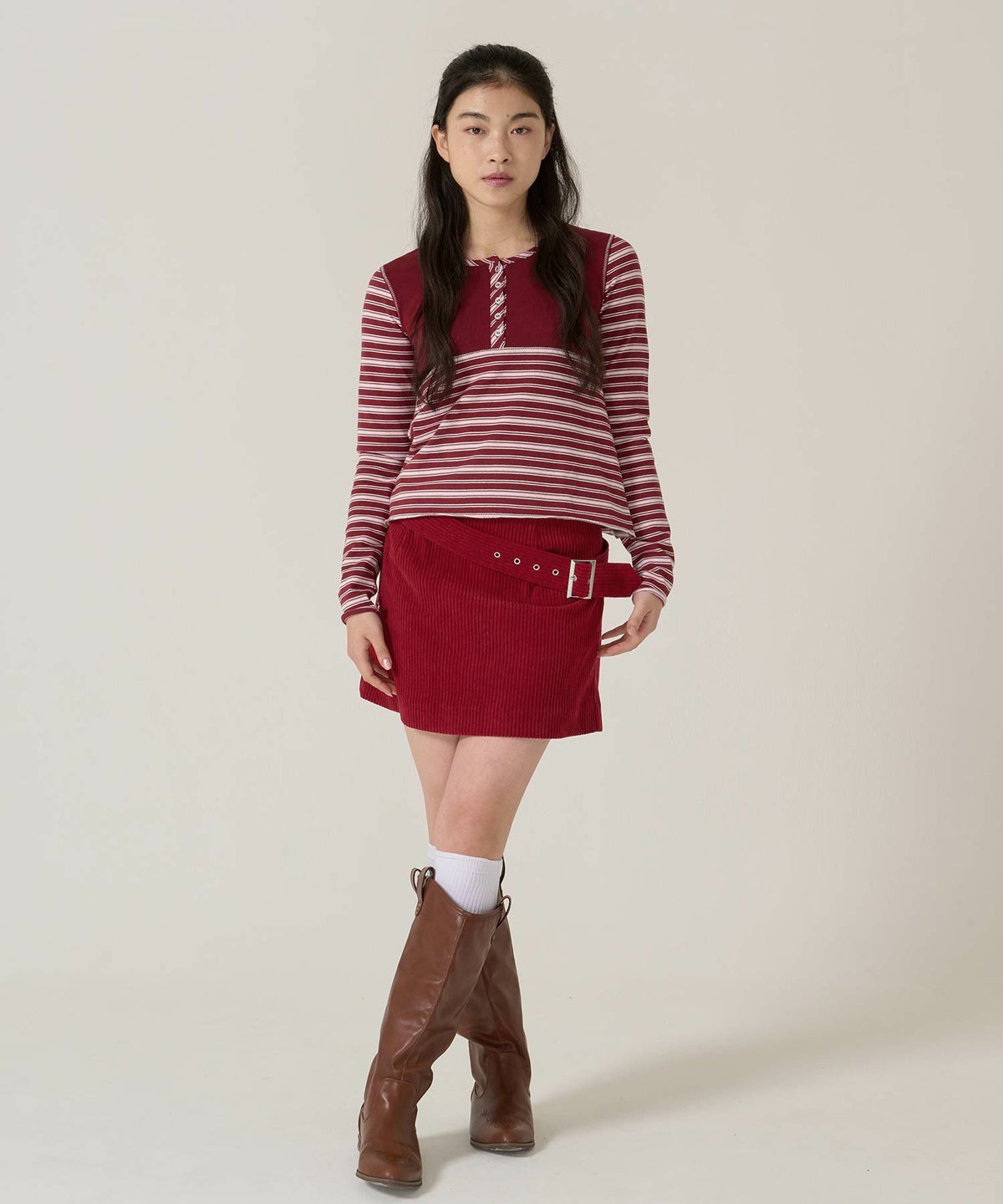 ボーダー/カットソー/ロンT/ヘンリー