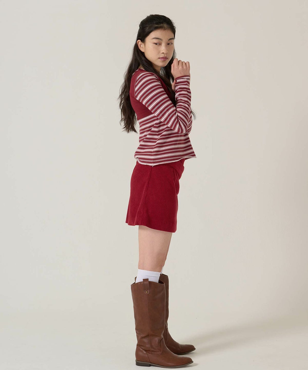 ボーダー/カットソー/ロンT/ヘンリー