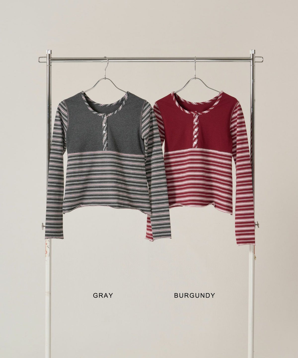 ボーダー/カットソー/ロンT/ヘンリー