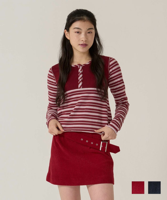 ベルト/コーデュロイ/ミニスカート