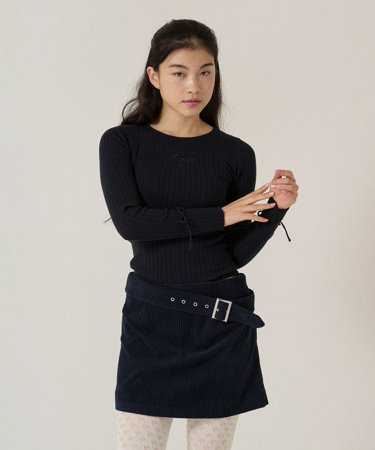 ベルト/コーデュロイ/ミニスカート