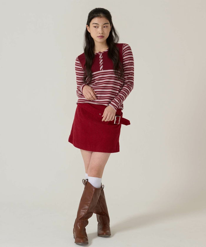 ベルト/コーデュロイ/ミニスカート