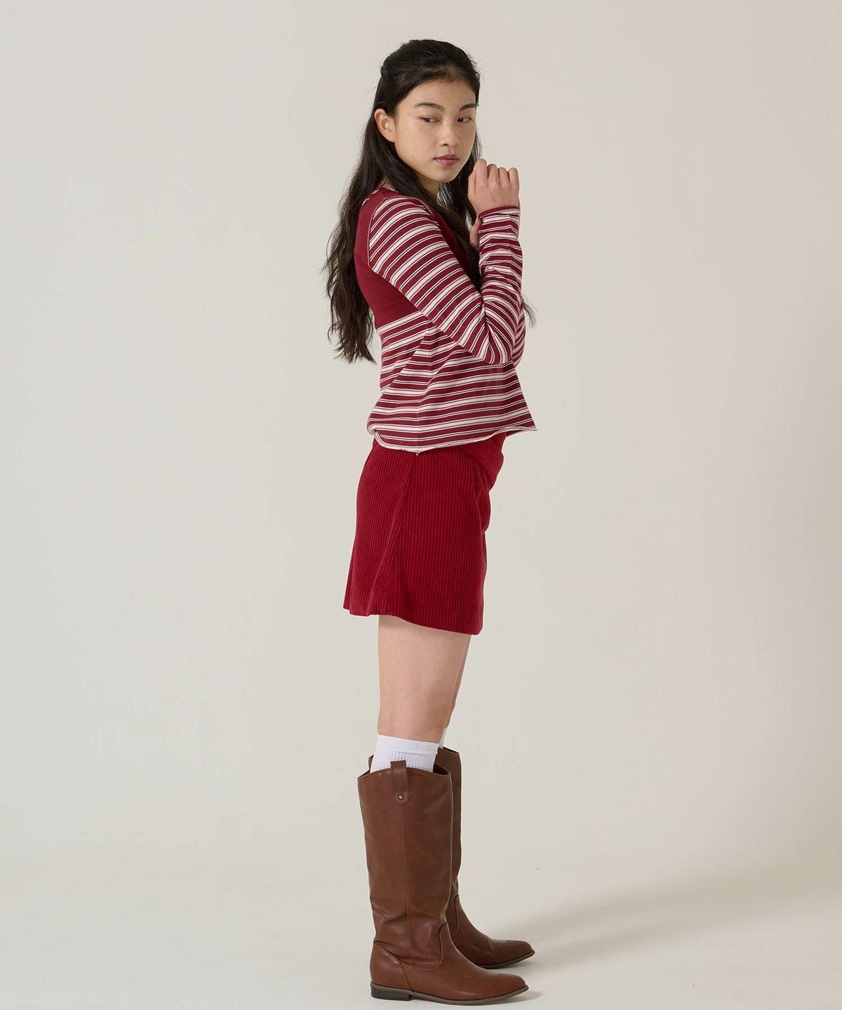 ベルト/コーデュロイ/ミニスカート