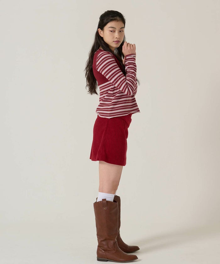 ベルト/コーデュロイ/ミニスカート