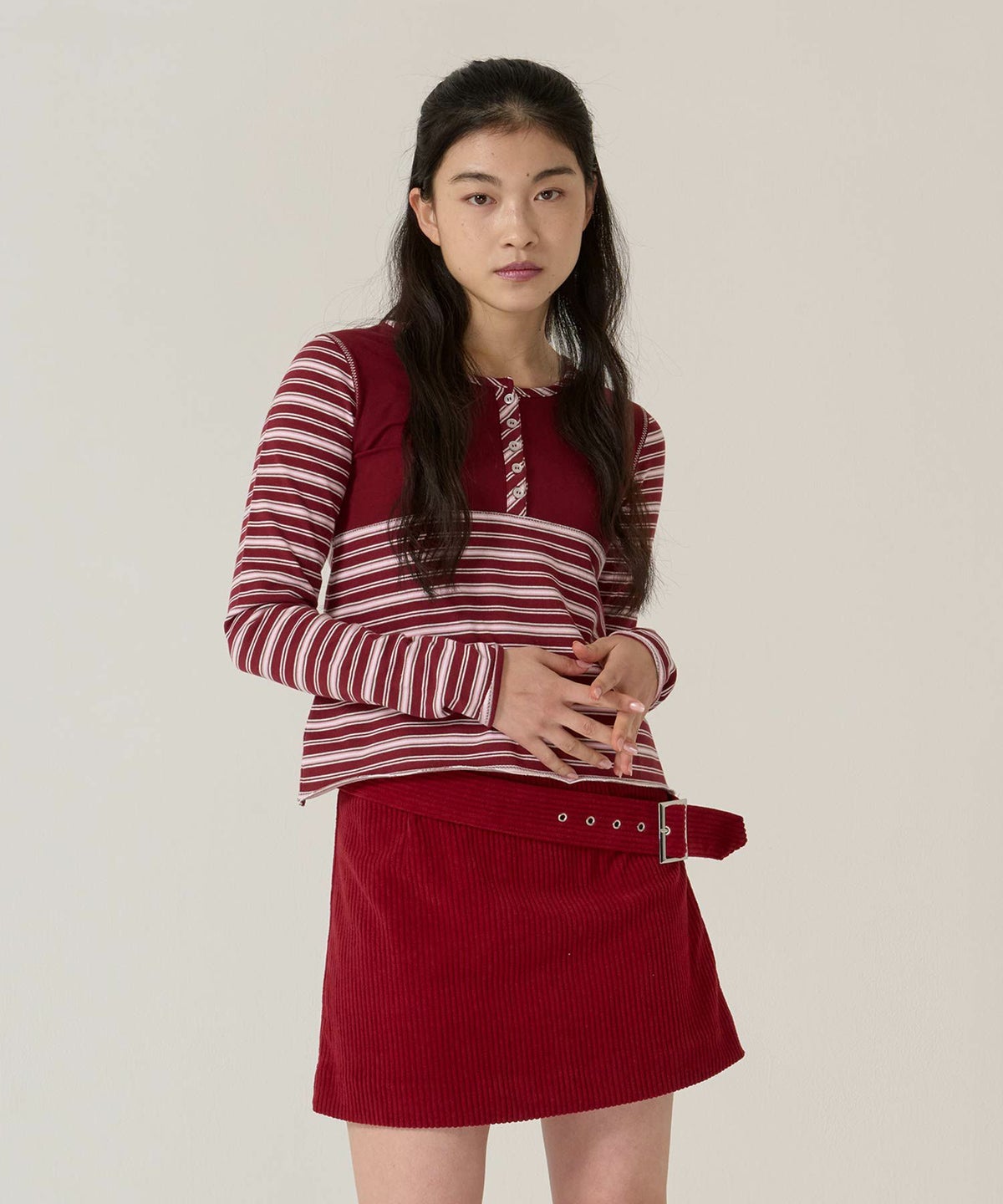 ベルト/コーデュロイ/ミニスカート