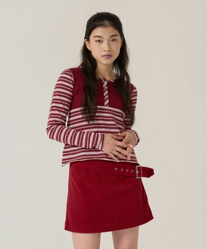 ベルト/コーデュロイ/ミニスカート