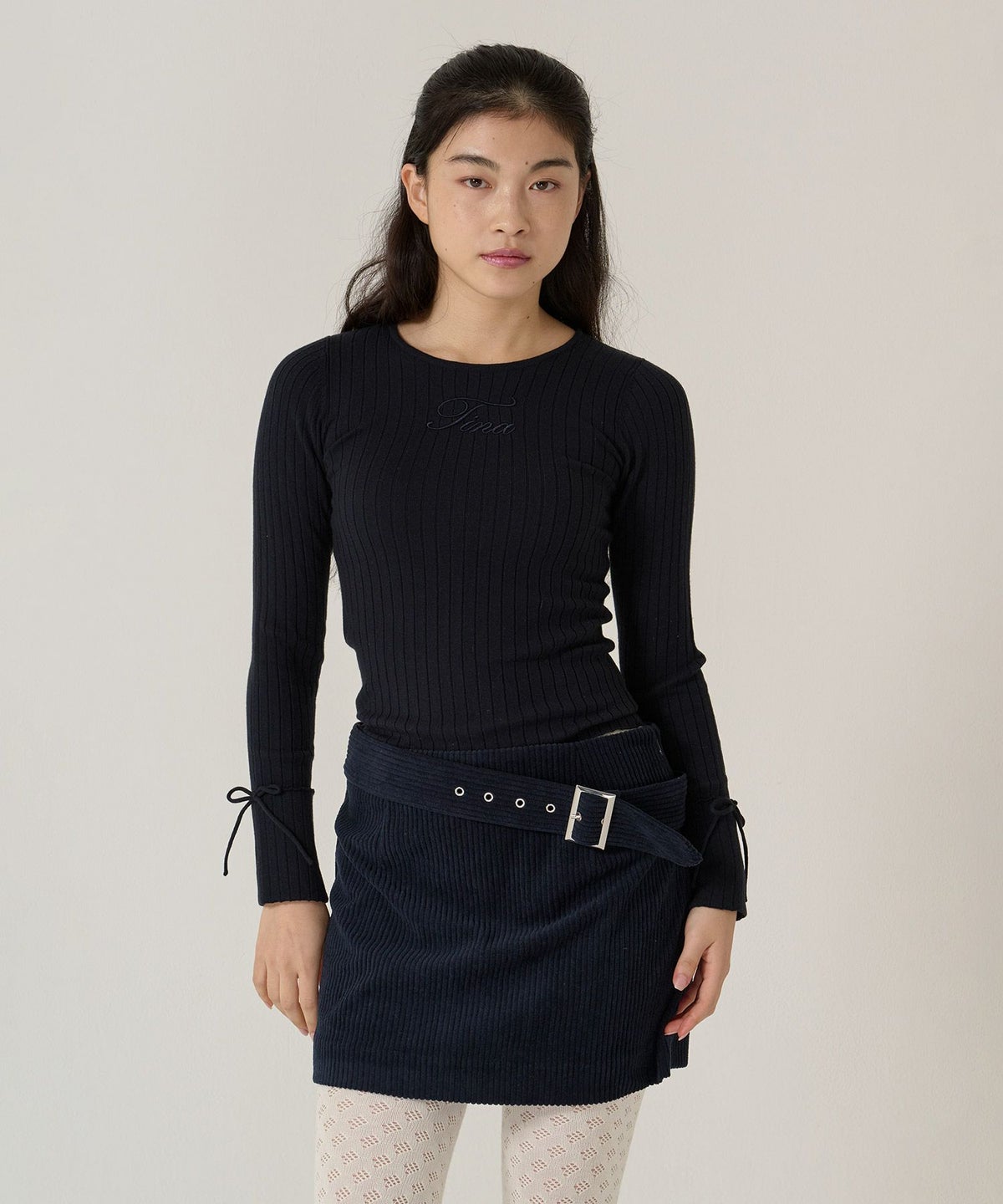 ベルト/コーデュロイ/ミニスカート