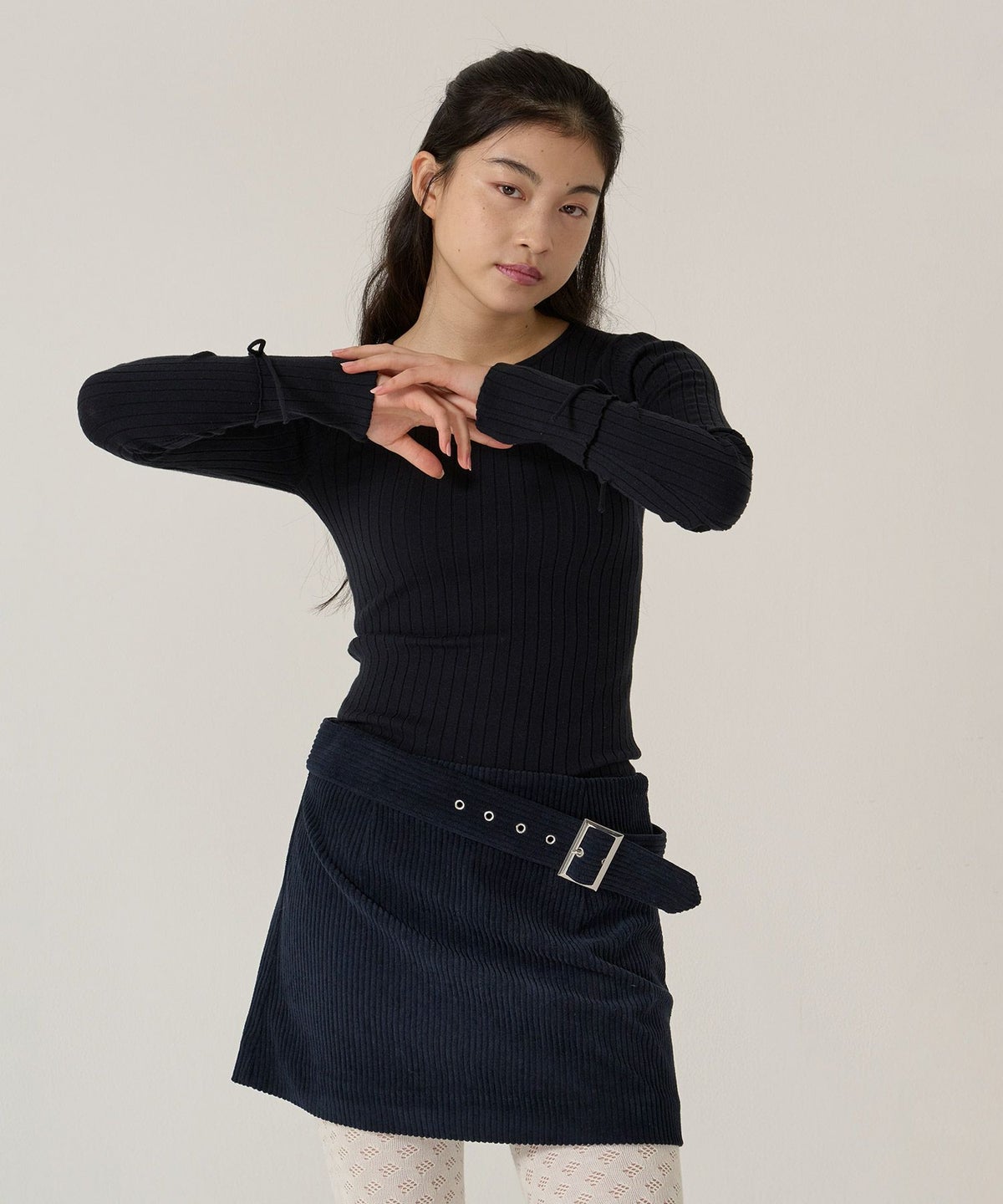ベルト/コーデュロイ/ミニスカート