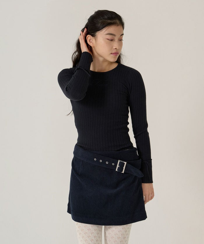 ベルト/コーデュロイ/ミニスカート