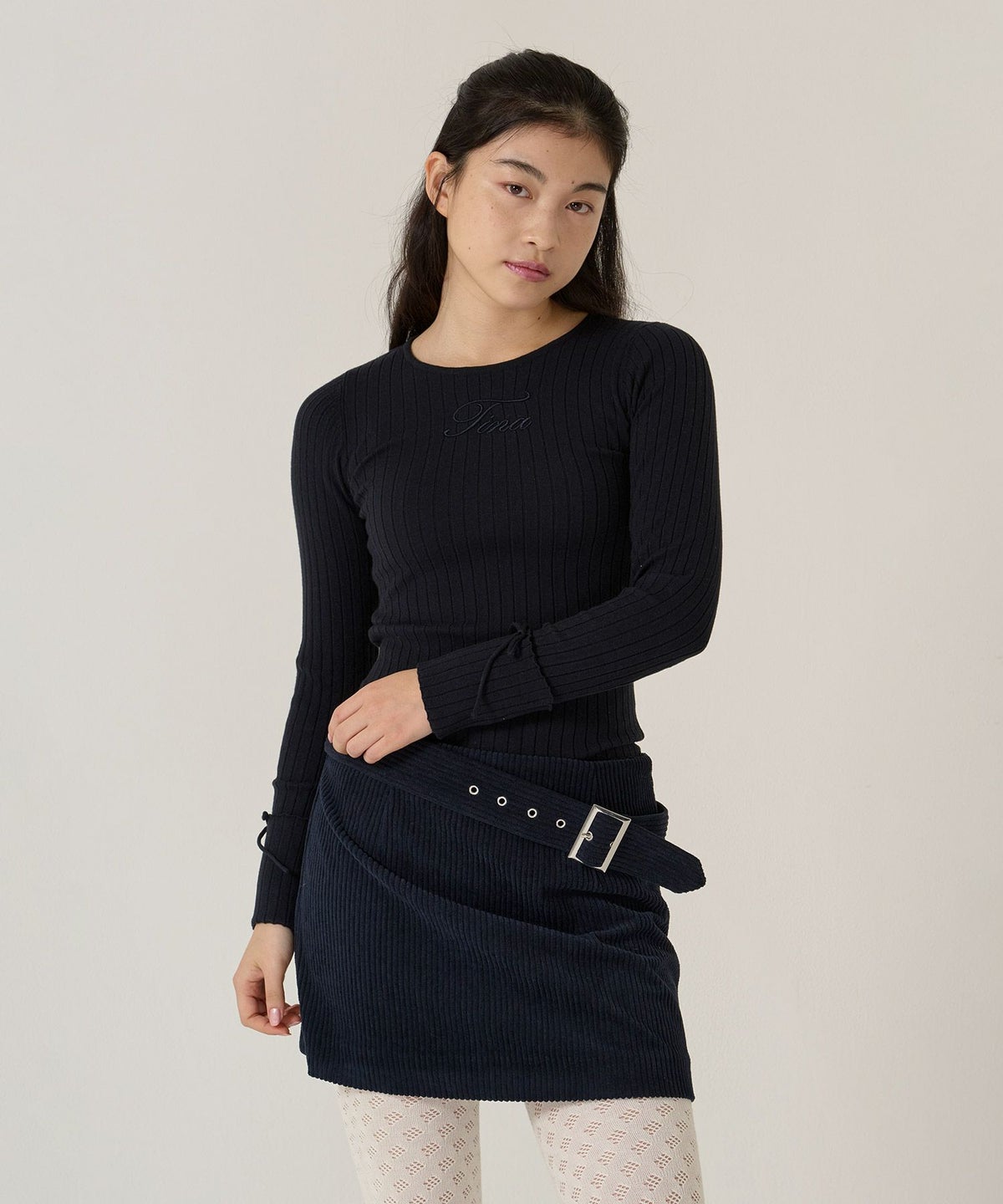 ベルト/コーデュロイ/ミニスカート