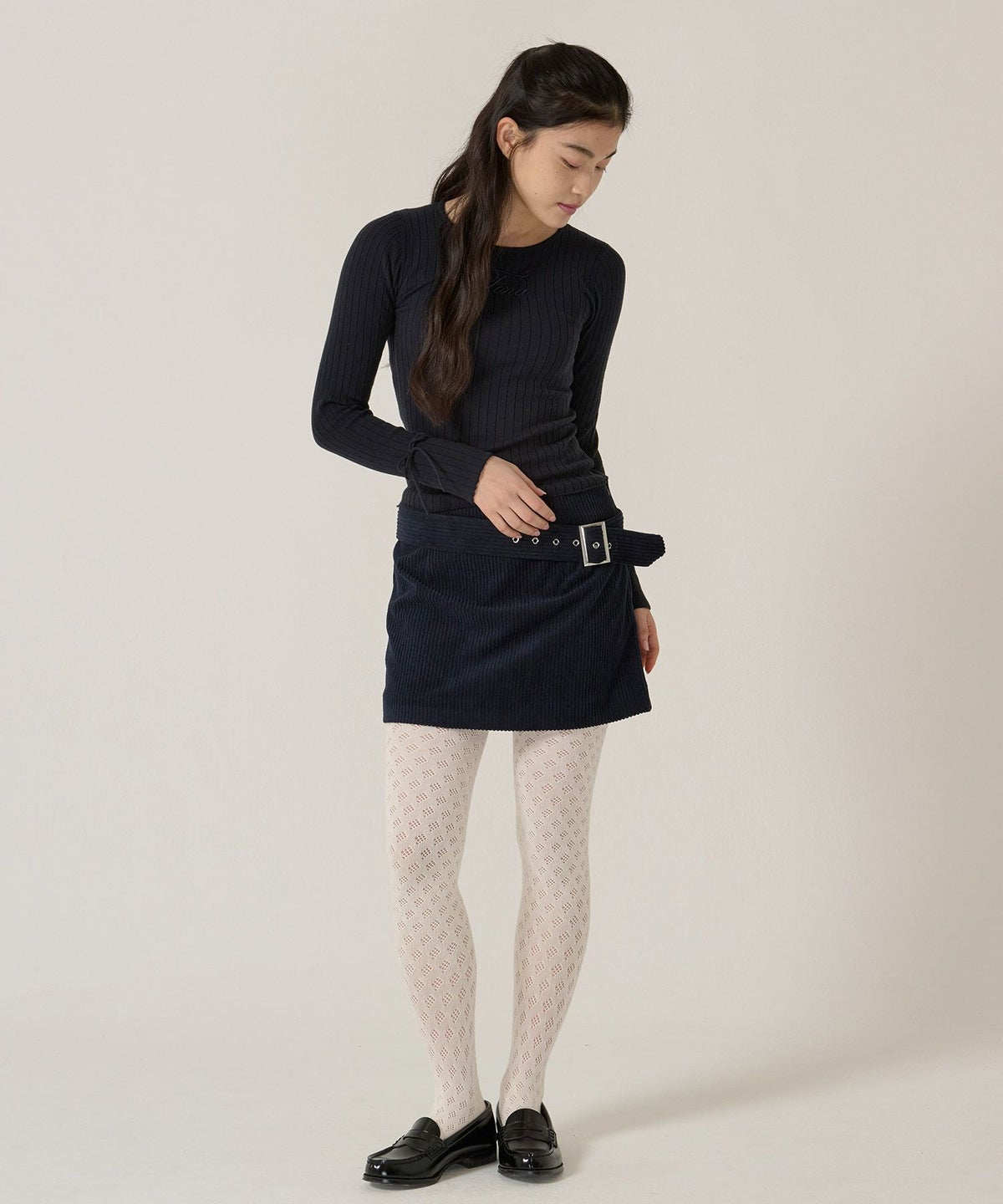 ベルト/コーデュロイ/ミニスカート