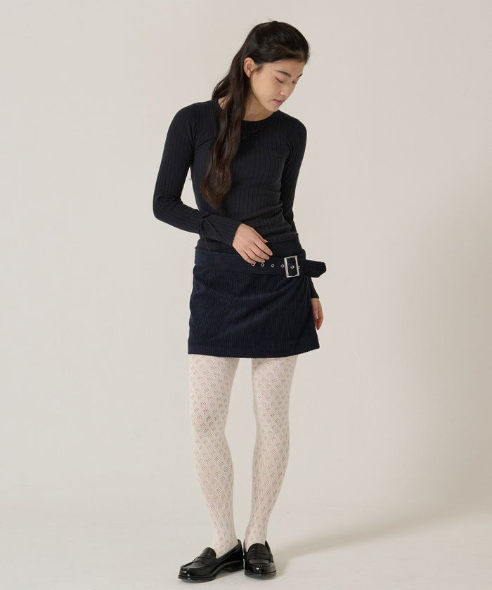 ベルト/コーデュロイ/ミニスカート