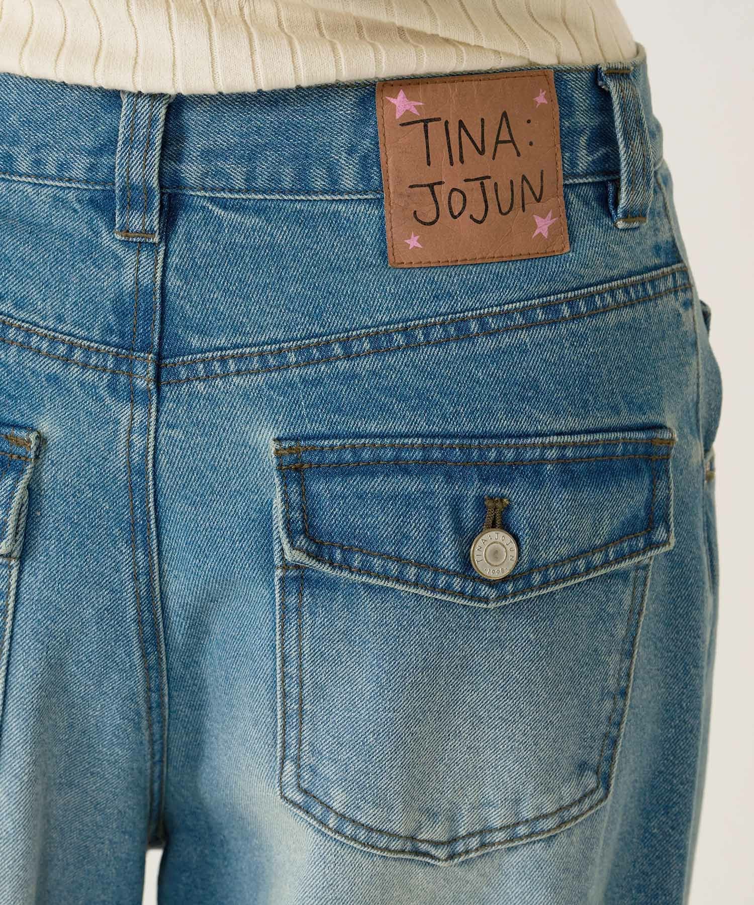 ヘム ロールアップ バギーデニムパンツ TINA：JOJUN 全2色｜tnj711