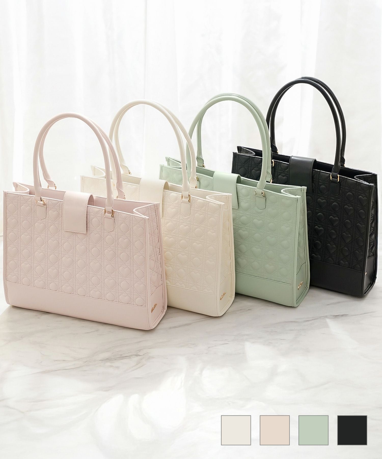 オリジナル ハートキルティング ワイド トートバッグ le reve vaniller