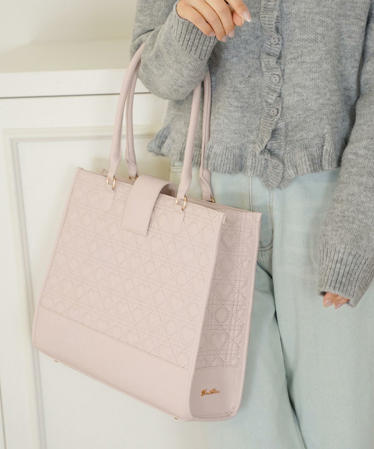 バッグ 推し活 トートバッグ A4 PCバッグ ハート キルティング かわいい 推しカラー ピンク ミント グリーン ブラック ホワイト ジャンボうちわ 横長 ワイド