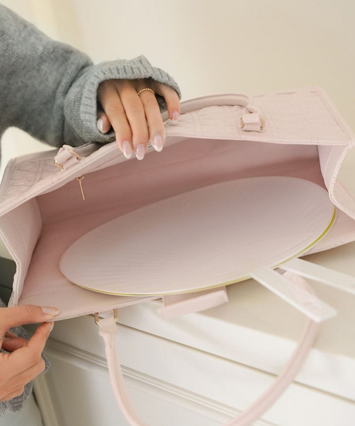 バッグ 推し活 トートバッグ A4 PCバッグ ハート キルティング かわいい 推しカラー ピンク ミント グリーン ブラック ホワイト ジャンボうちわ 横長 ワイド