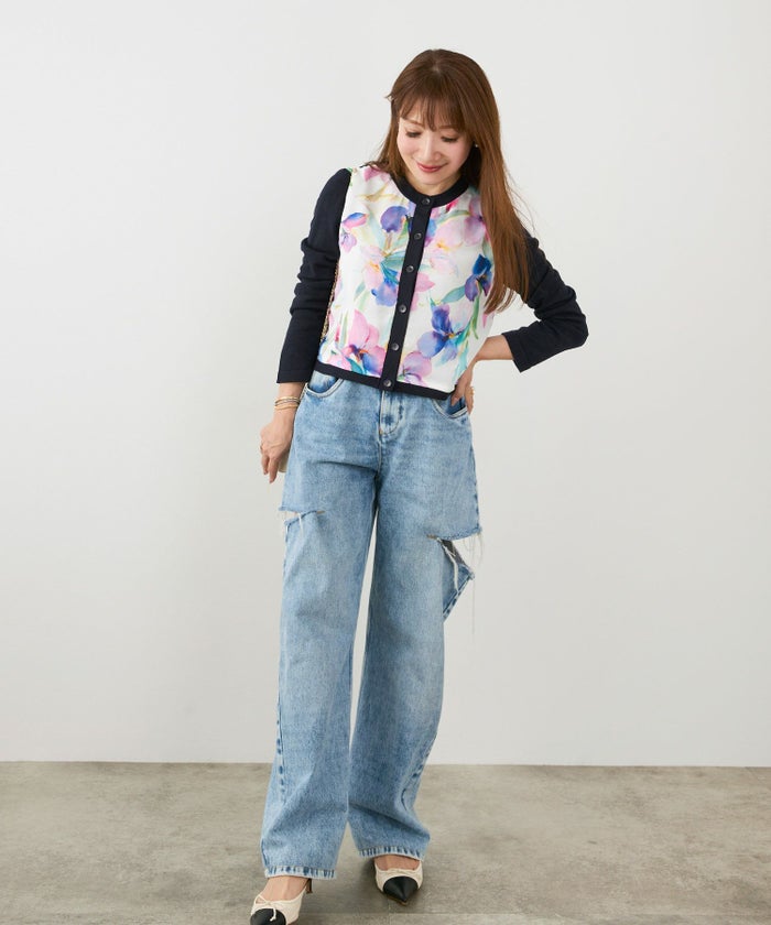 手洗い可 日本製 大人可愛い 上品 きれいめ ドッキング 大人カジュアル オフィス フェミニン 柄 ジョイントスペース