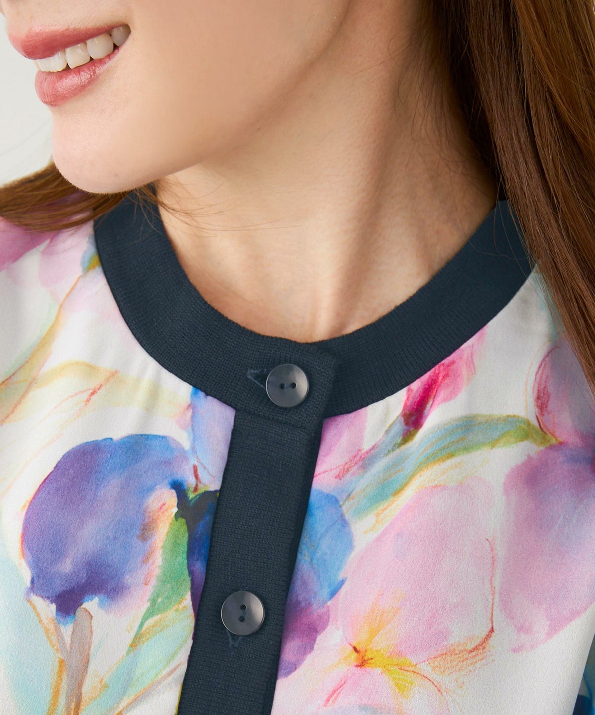 手洗い可 日本製 大人可愛い 上品 きれいめ ドッキング 大人カジュアル オフィス フェミニン 柄 ジョイントスペース