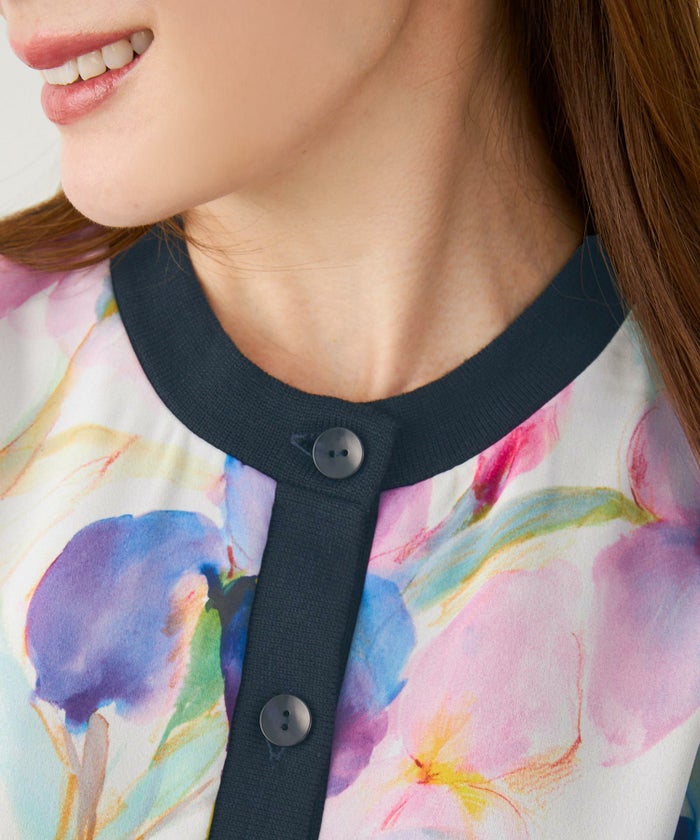 手洗い可 日本製 大人可愛い 上品 きれいめ ドッキング 大人カジュアル オフィス フェミニン 柄 ジョイントスペース