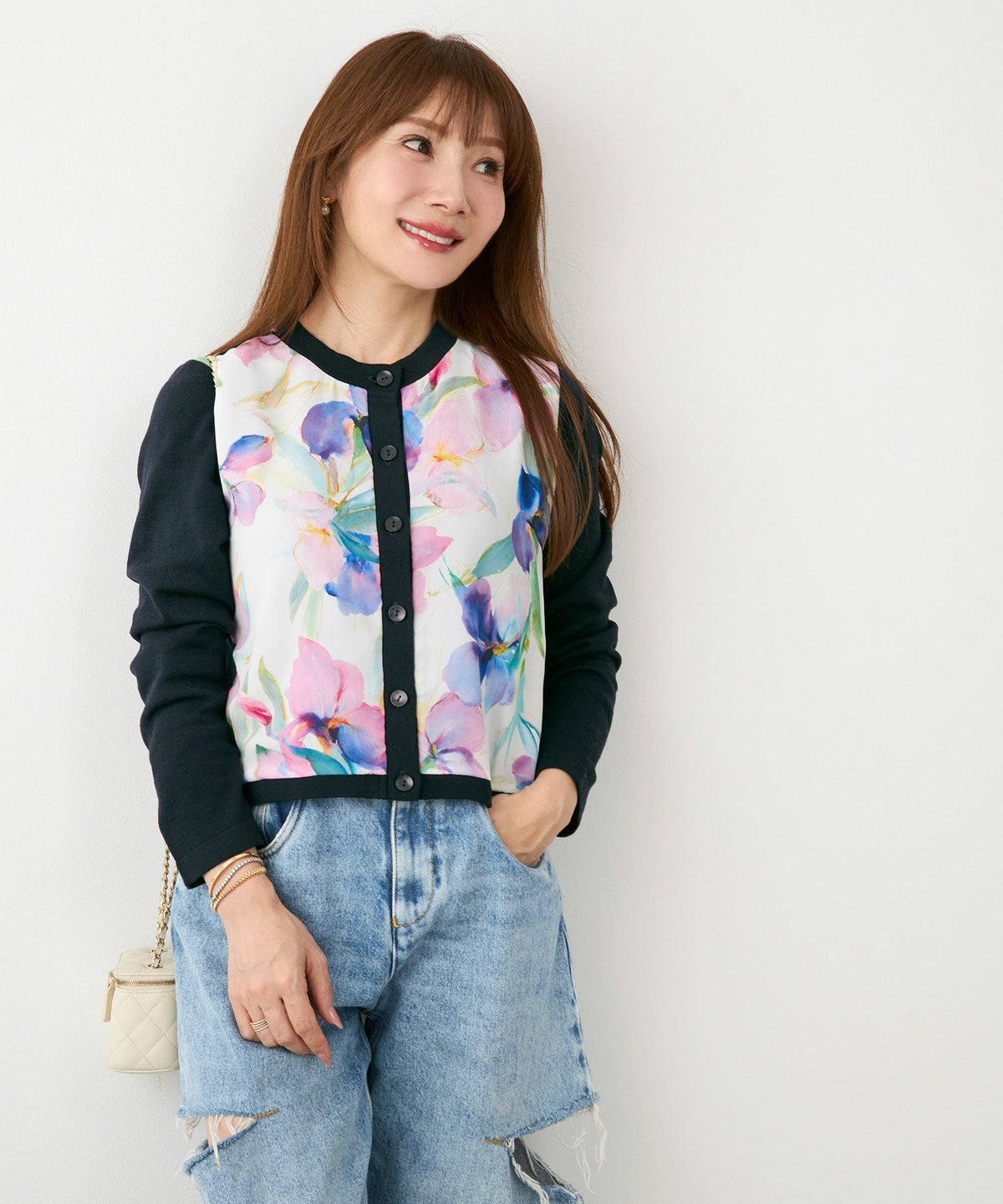 手洗い可 日本製 大人可愛い 上品 きれいめ ドッキング 大人カジュアル オフィス フェミニン 柄 ジョイントスペース