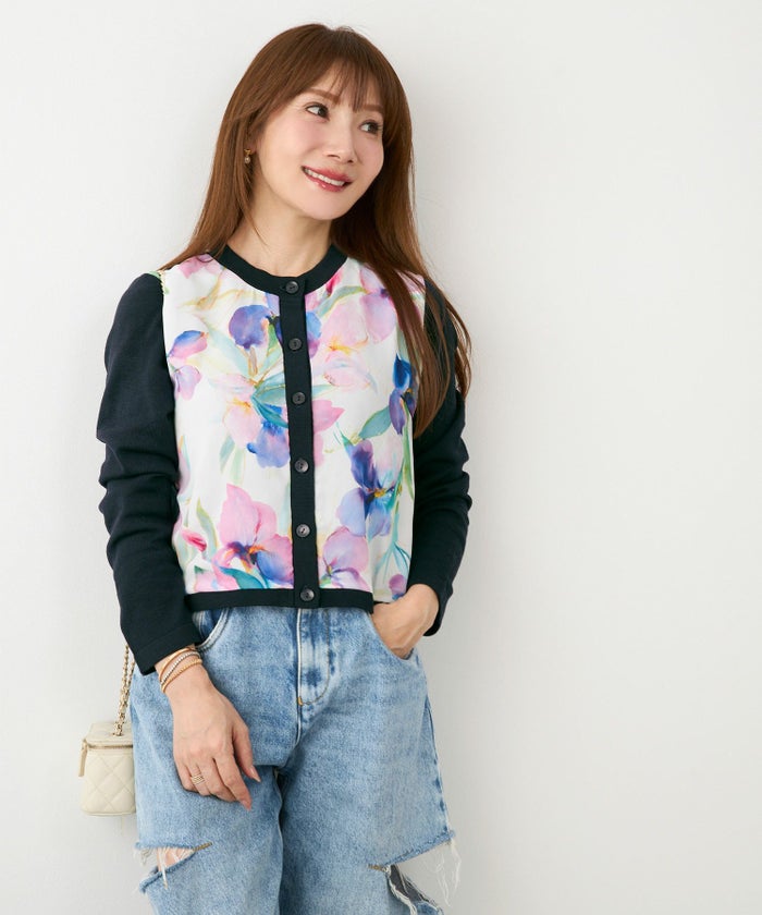 手洗い可 日本製 大人可愛い 上品 きれいめ ドッキング 大人カジュアル オフィス フェミニン 柄 ジョイントスペース