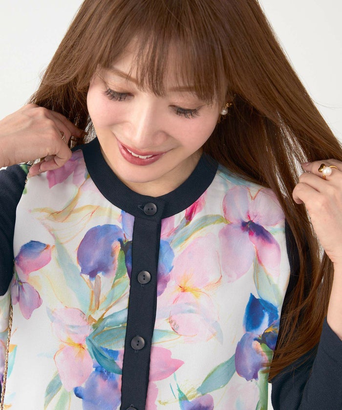 手洗い可 日本製 大人可愛い 上品 きれいめ ドッキング 大人カジュアル オフィス フェミニン 柄 ジョイントスペース