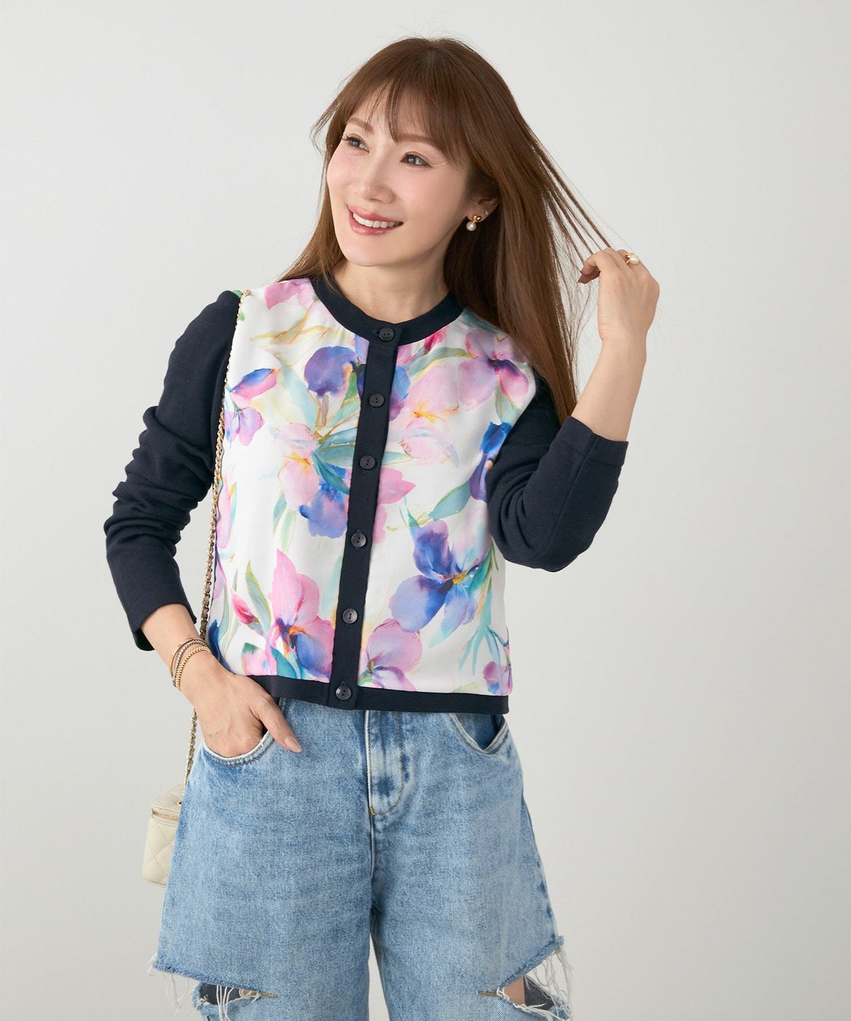 手洗い可 日本製 大人可愛い 上品 きれいめ ドッキング 大人カジュアル オフィス フェミニン 柄 ジョイントスペース