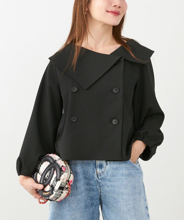 手洗い可 大人可愛い 上品 きれいめ オフィス 大人カジュアル フェミニン 白黒 ジョイントスペース