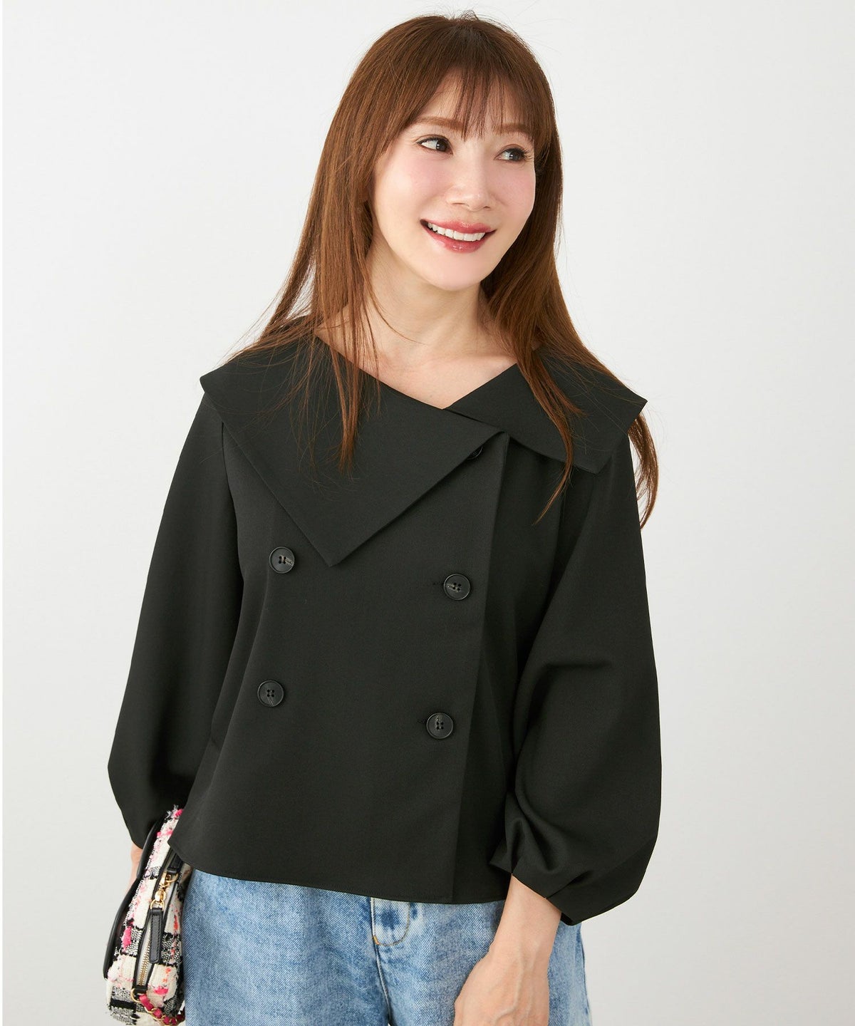 手洗い可 大人可愛い 上品 きれいめ オフィス 大人カジュアル フェミニン 白黒 ジョイントスペース