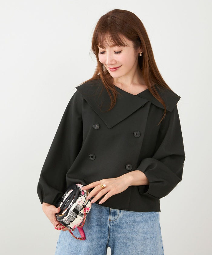 手洗い可 大人可愛い 上品 きれいめ オフィス 大人カジュアル フェミニン 白黒 ジョイントスペース