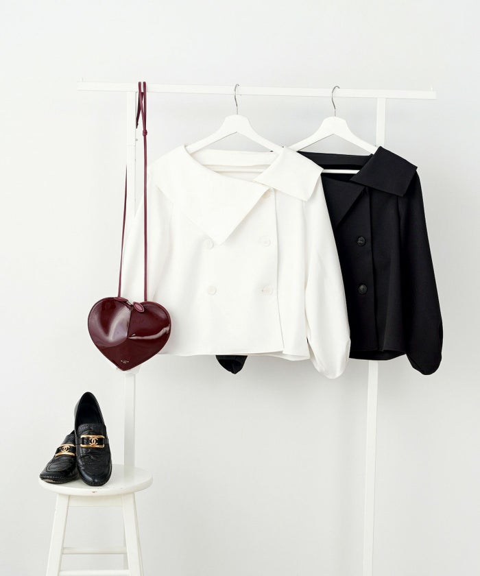 手洗い可 大人可愛い 上品 きれいめ オフィス 大人カジュアル フェミニン 白黒 ジョイントスペース