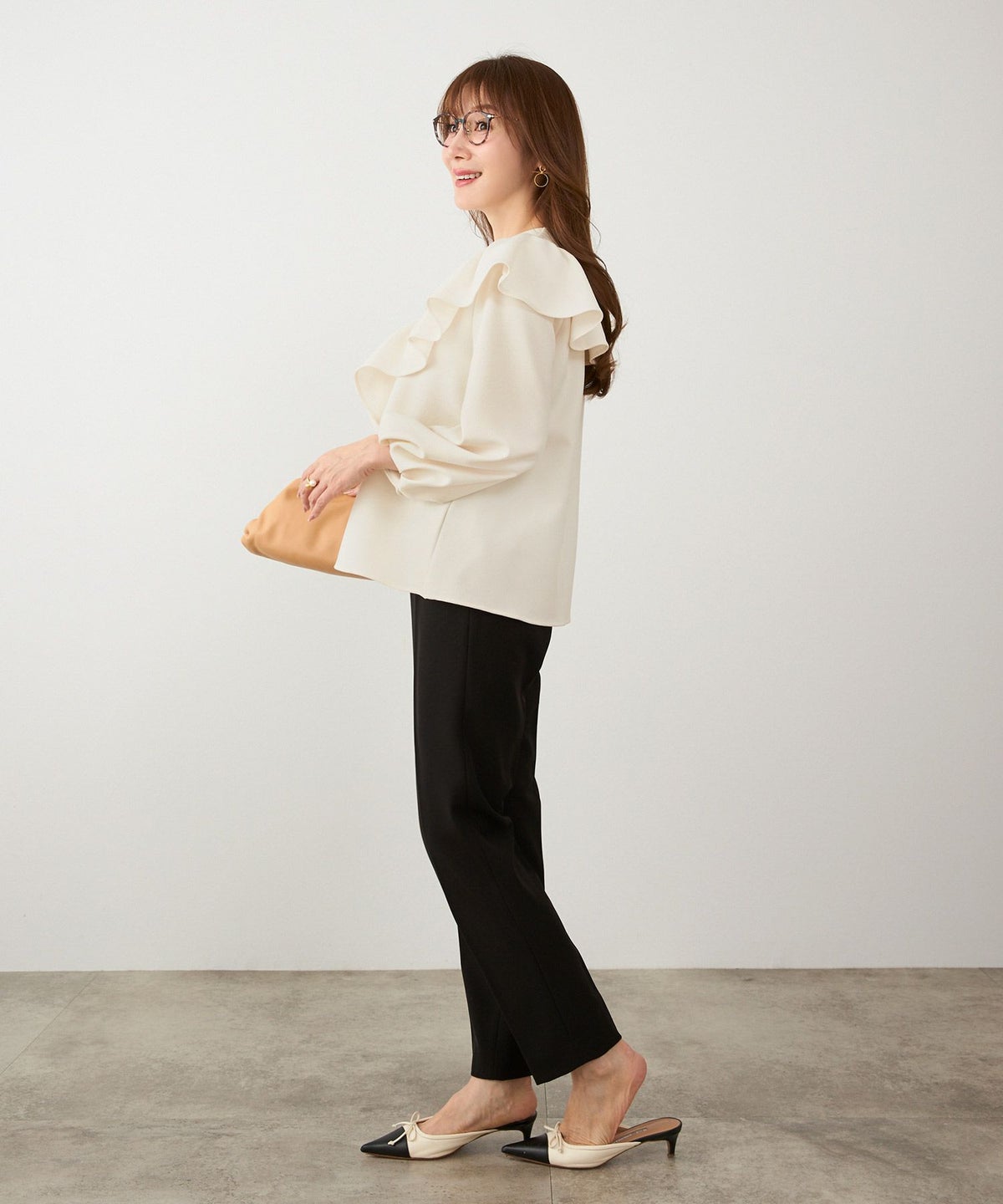 手洗い可 日本製 大人可愛い 上品 きれいめ オフィス 大人カジュアル フェミニン アンチピリング ジョイントスペース