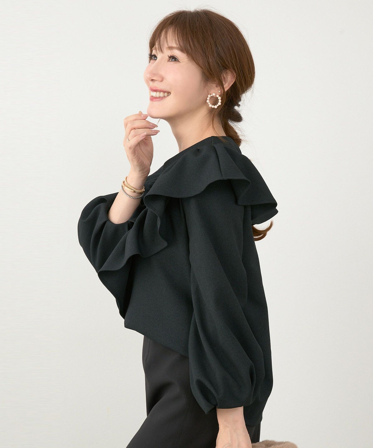 手洗い可 日本製 大人可愛い 上品 きれいめ オフィス 大人カジュアル フェミニン アンチピリング ジョイントスペース