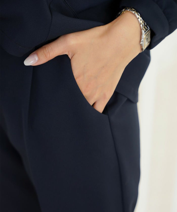 ボトムス パンツ テーパードパンツ スラックスパンツ 細見え 華奢見え 美脚 オケージョン 入卒 授業参観 パール スリット