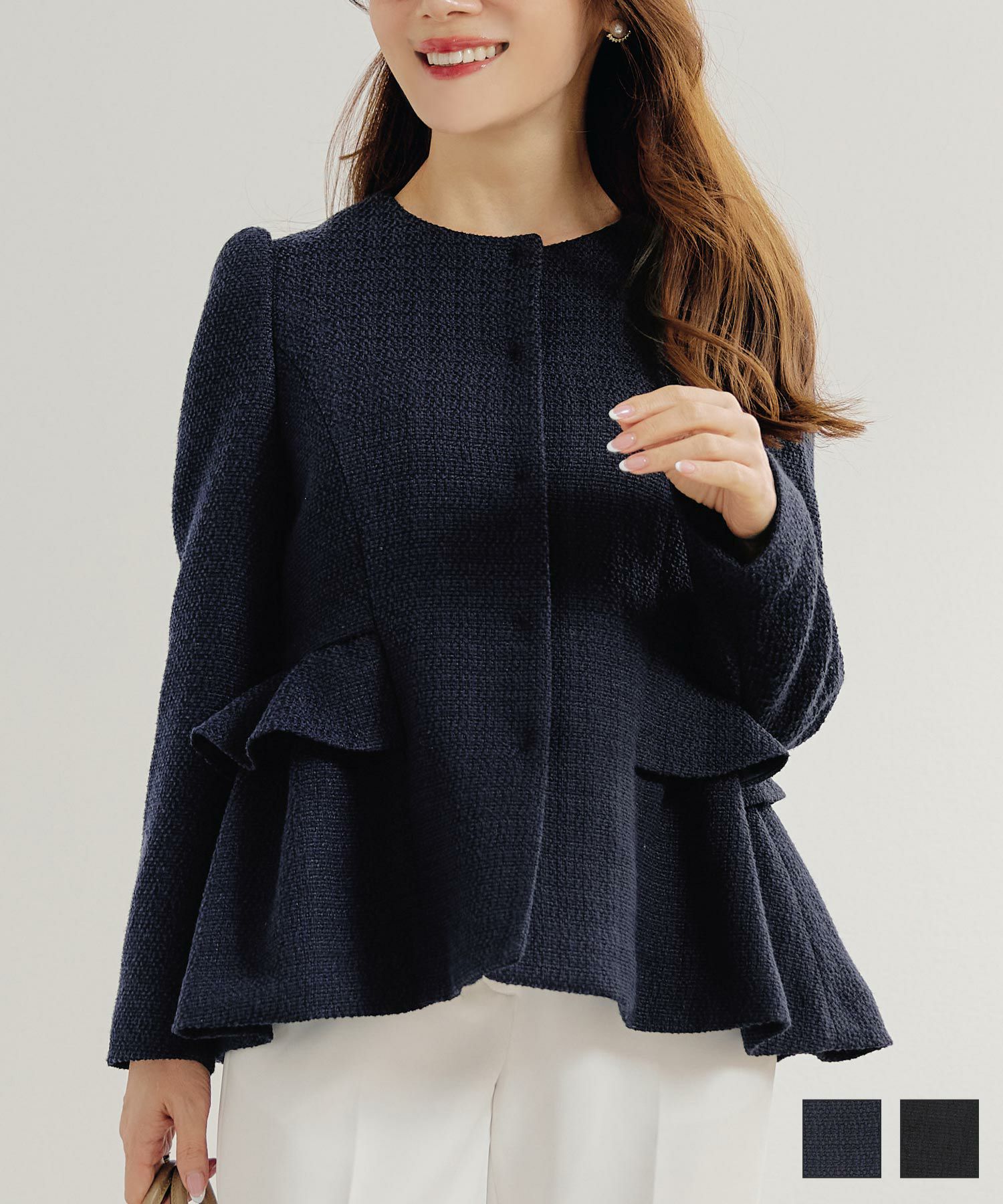 Occasion-SALE オケージョン ペプラム フリル ジャケット Liala×PG 全2