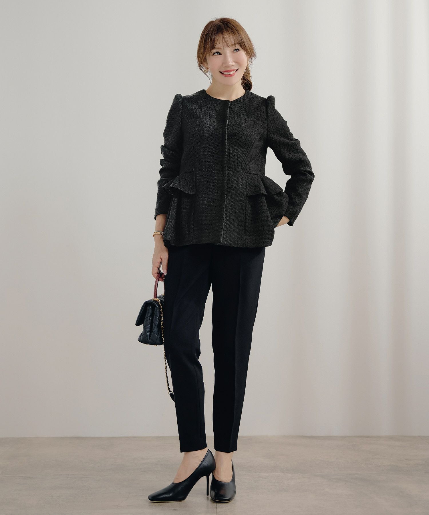 オケージョン ペプラム フリル ジャケット Liala×PG