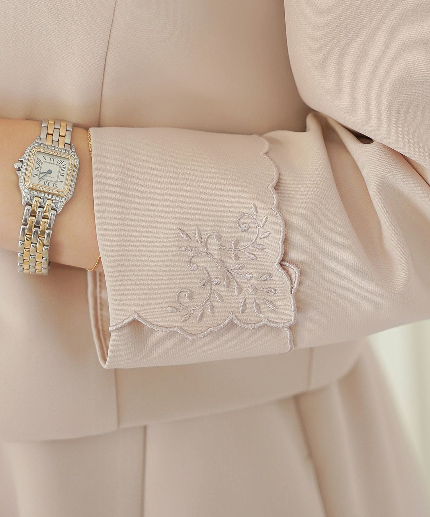 刺繍 襟付き フロントファスナー ワンピース le reve vaniller