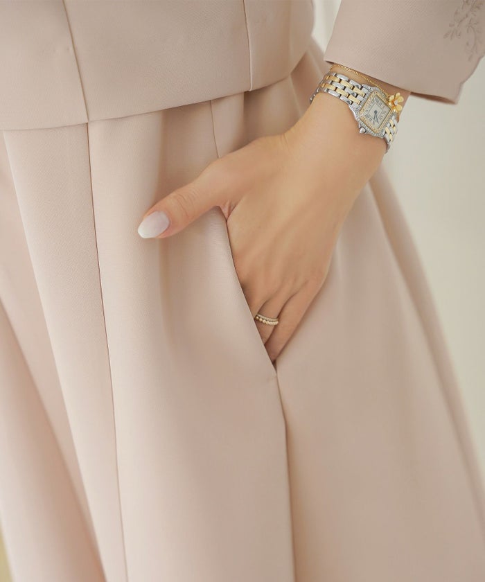 ワンピース 入園式 入学式 卒園式 卒業式 セレモニー ママフォーマル ジャケット見え きれいめ 上品 体型カバー 前ファスナー 授乳可 刺繍 くるみボタン