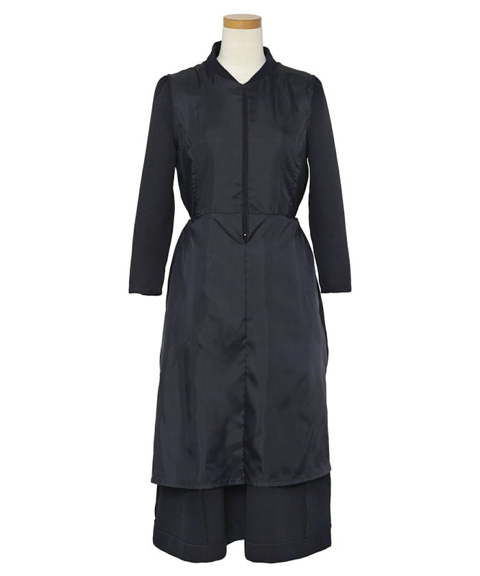 ワンピース 入園式 入学式 卒園式 卒業式 セレモニー ママフォーマル ジャケット見え きれいめ 上品 体型カバー 前ファスナー 授乳可 刺繍 くるみボタン