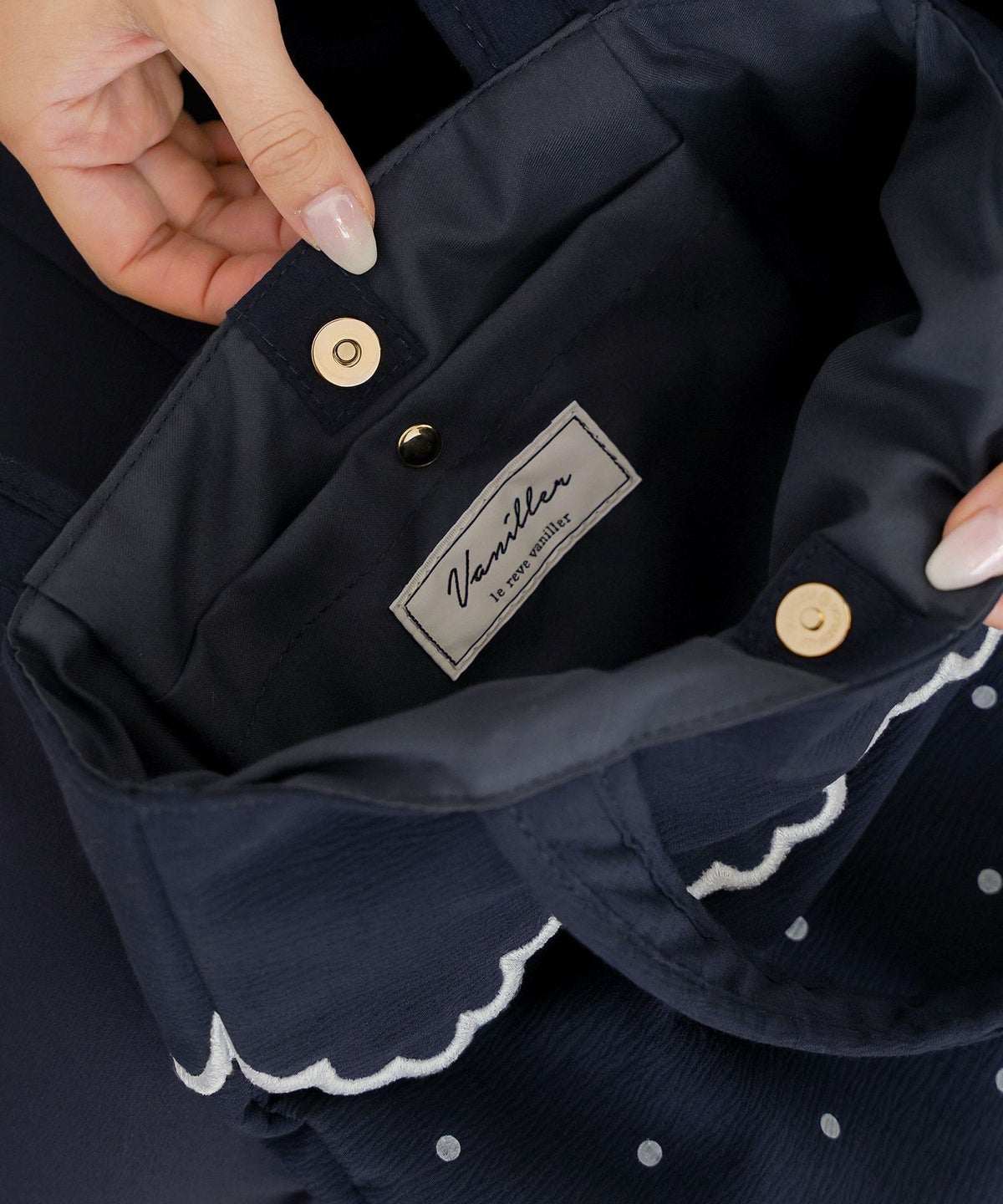 サブバッグ A4 ドット シンプル スカラップ オケージョン きれいめ スリッパ入れ 授業参観 入卒 ジョイントスペース