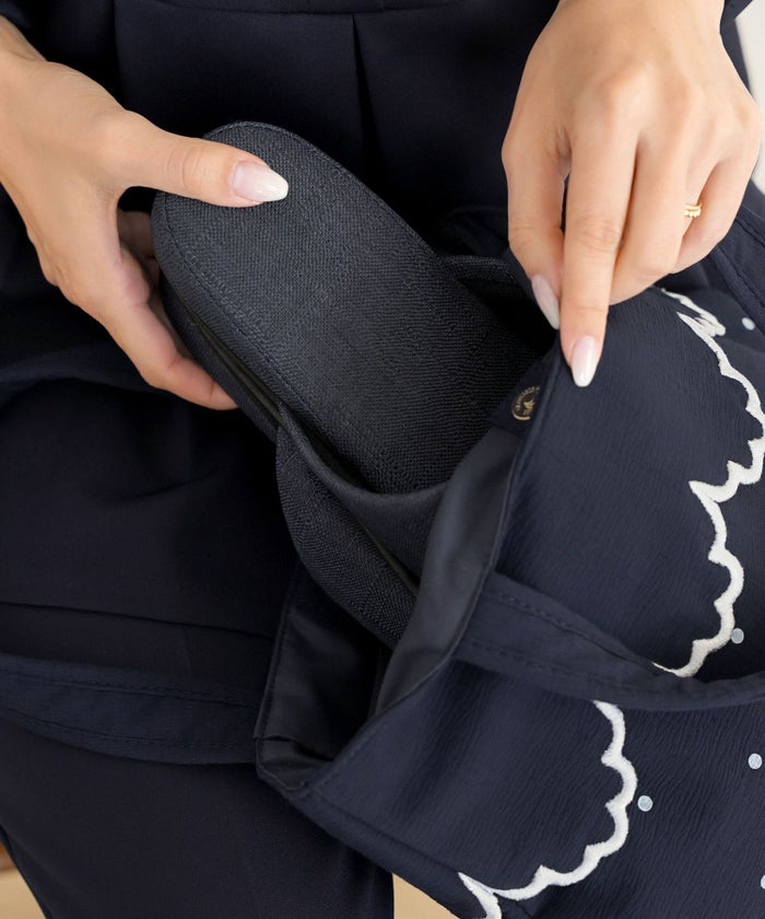 サブバッグ A4 ドット シンプル スカラップ オケージョン きれいめ スリッパ入れ 授業参観 入卒 ジョイントスペース