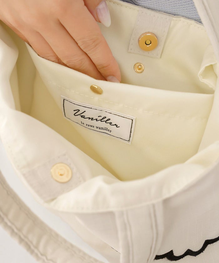 サブバッグ A4 ドット シンプル スカラップ オケージョン きれいめ スリッパ入れ 授業参観 入卒 ジョイントスペース