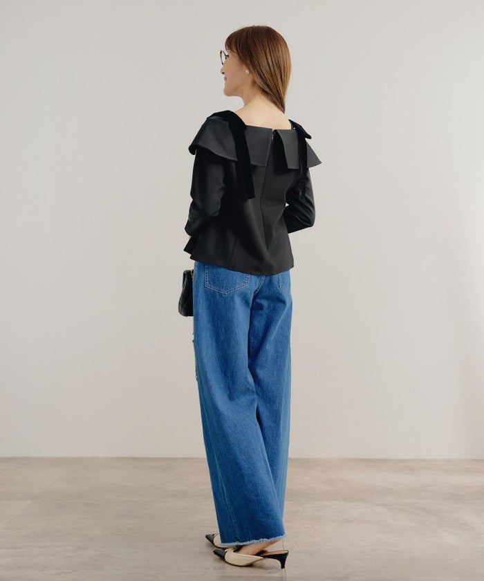 手洗い可 大人可愛い 上品 きれいめ オフィス 大人カジュアル フェミニン 白黒 ジョイントスペース