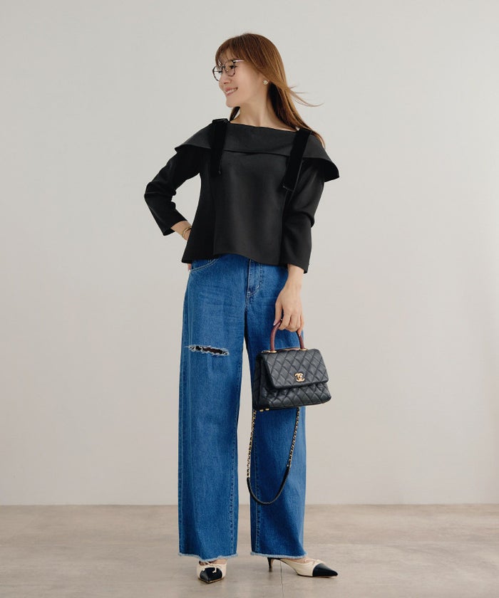 手洗い可 大人可愛い 上品 きれいめ オフィス 大人カジュアル フェミニン 白黒 ジョイントスペース