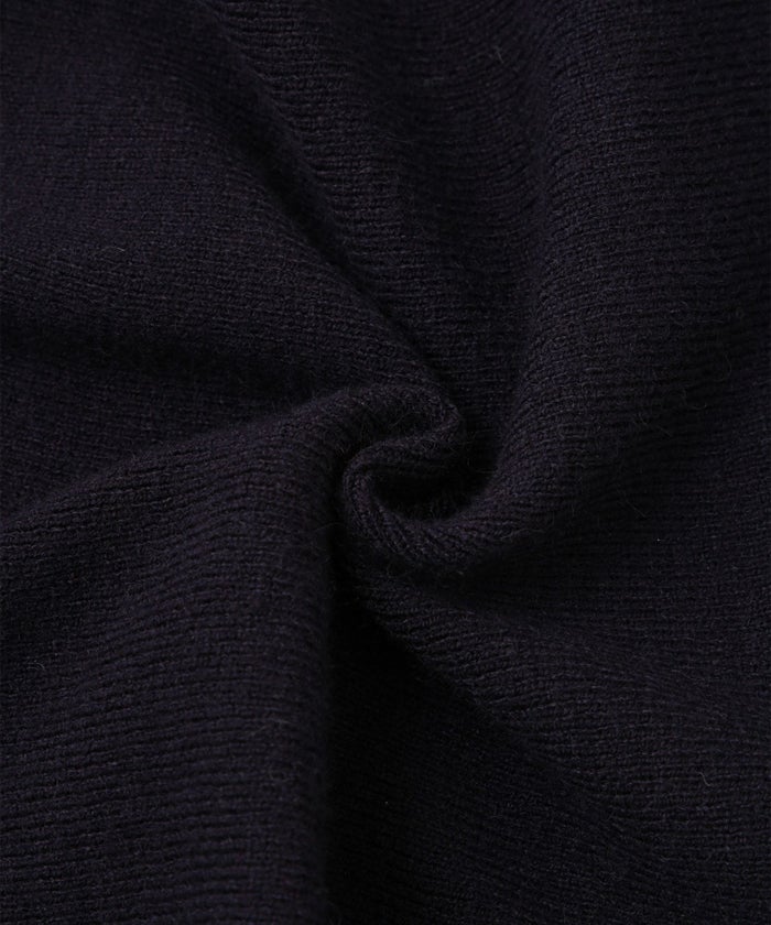 フラワーモチーフ 襟付き ニット トップス レディース フラワー サテン ビジュー 上品 ペプラム フレア アンゴラタッチ きれいめ 洗える アイボリー/ネイビーミックス/ブラックミックス M