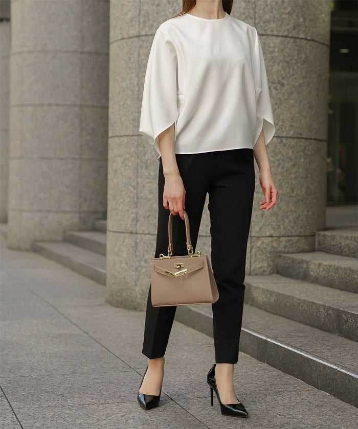 ドルマンスリーブ ブラウス レディース トップス おしゃれ アイボリー サックス ネイビー ブラック M