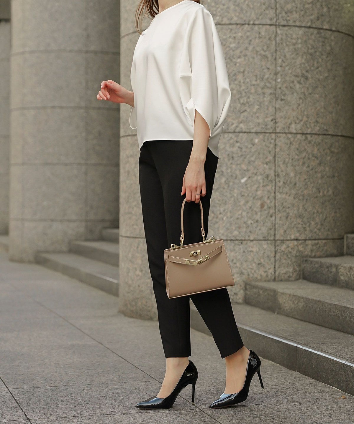 ドルマンスリーブ ブラウス レディース トップス おしゃれ アイボリー サックス ネイビー ブラック M