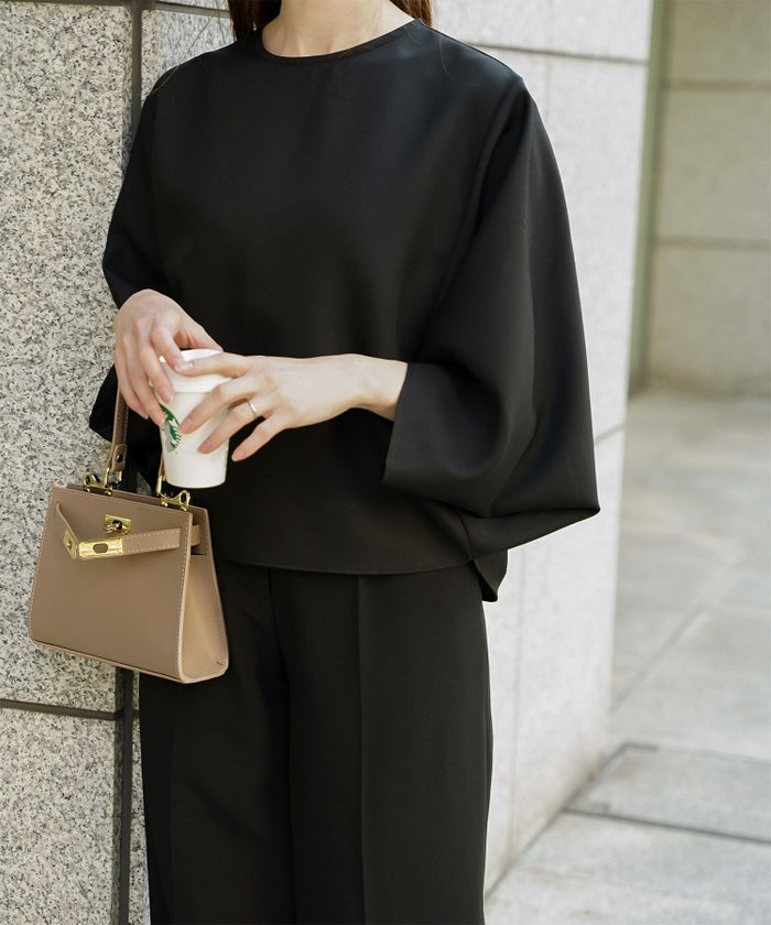 ドルマンスリーブ ブラウス レディース トップス おしゃれ アイボリー サックス ネイビー ブラック M