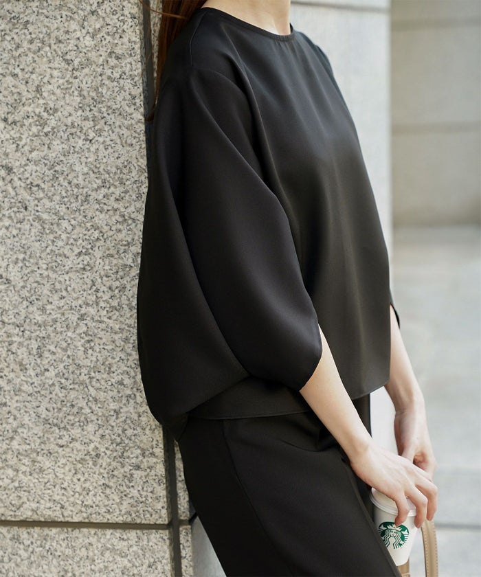 ドルマンスリーブ ブラウス レディース トップス おしゃれ アイボリー サックス ネイビー ブラック M